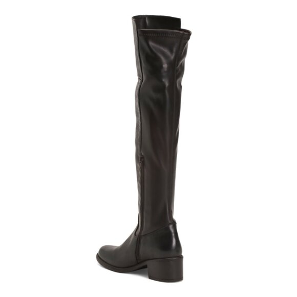 EMANUELE CRASTO Chocolate Brown Made In Italy Leather To The Knee Boots - Picture 2 of 2